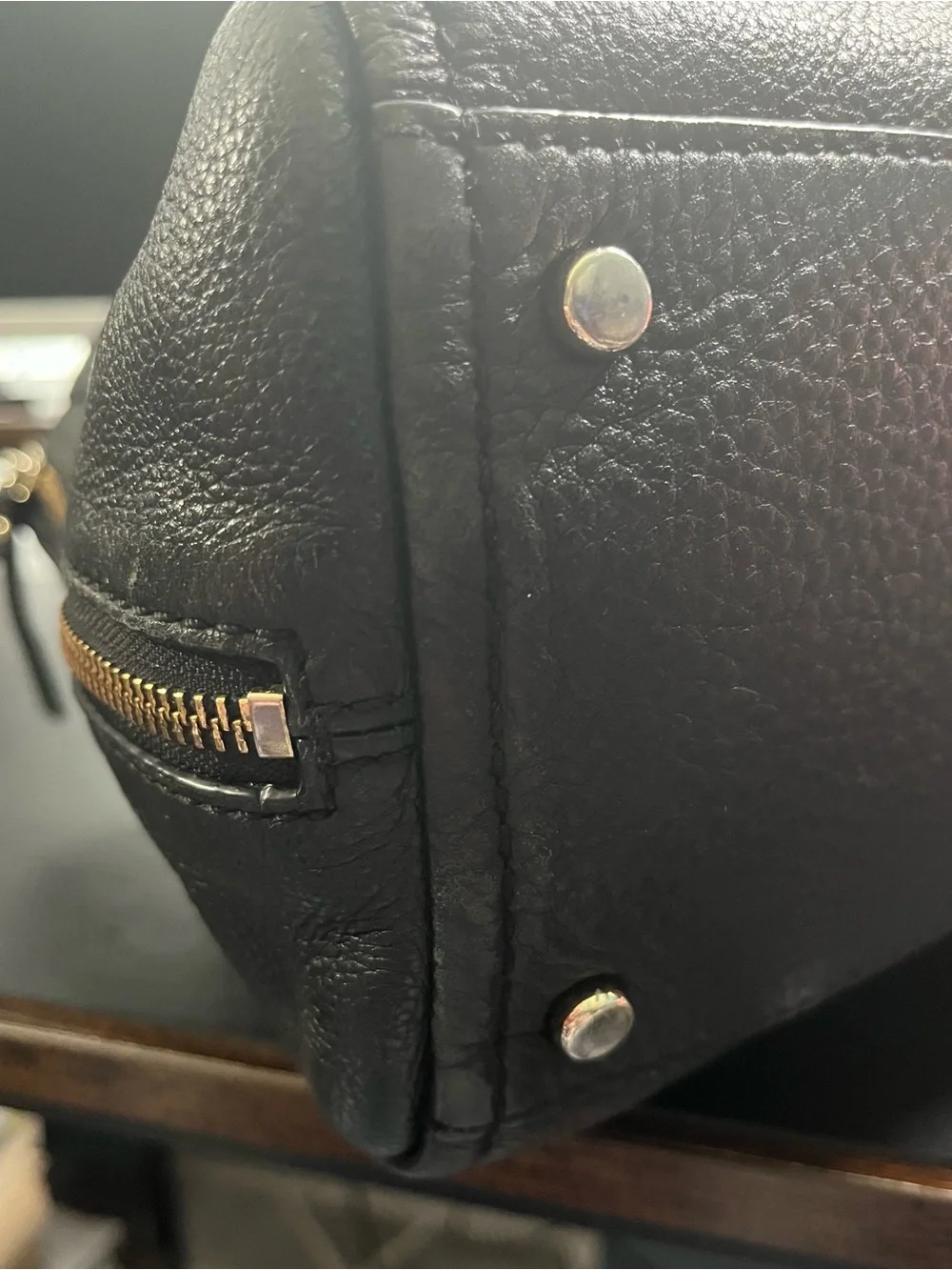 kate spade Cobble Hill Andee Chain-Handle Black Leather Shoulder Tote